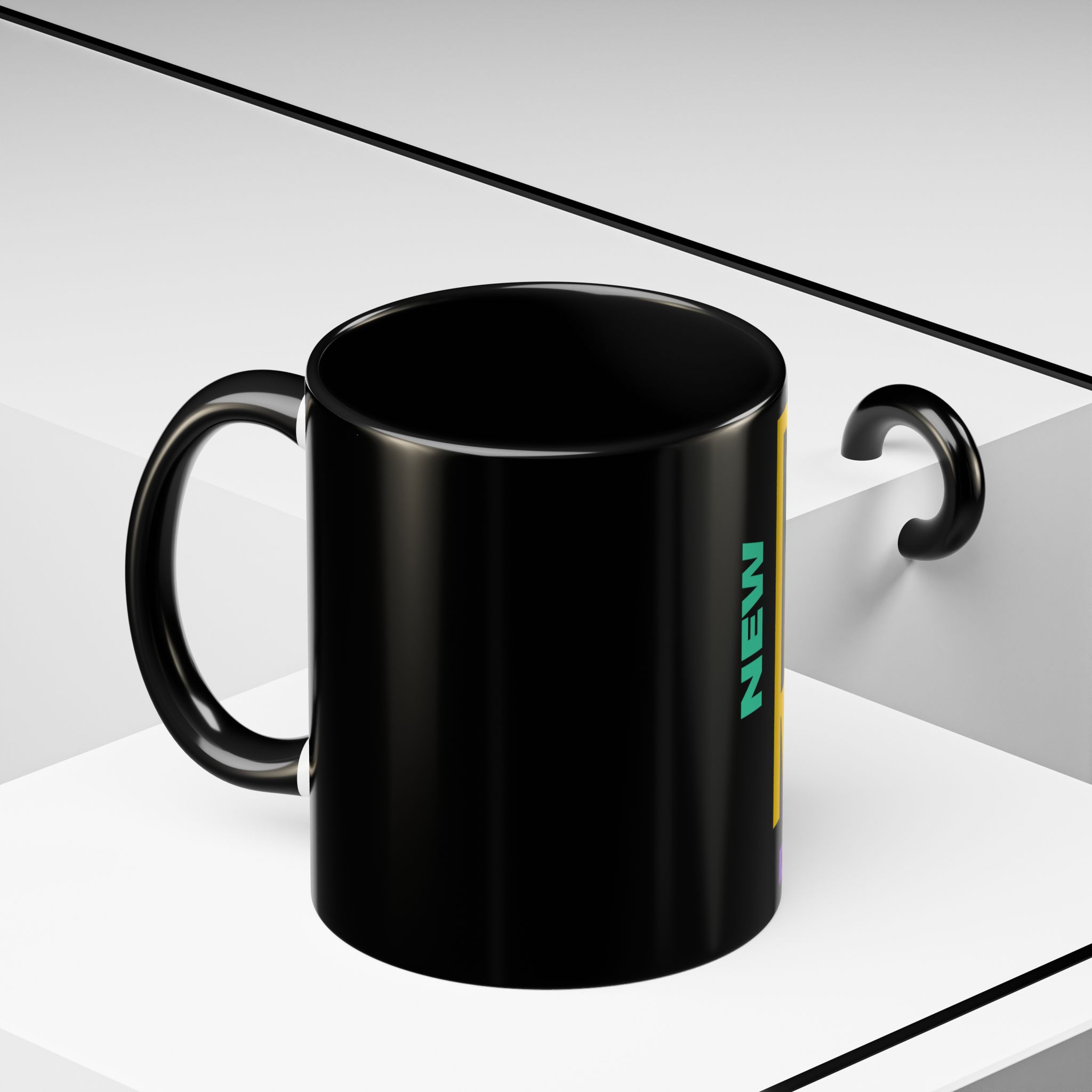 New Roots Dynamic Mug | Bold Retro Typography, Black Accent Coffee Mug - Image 6