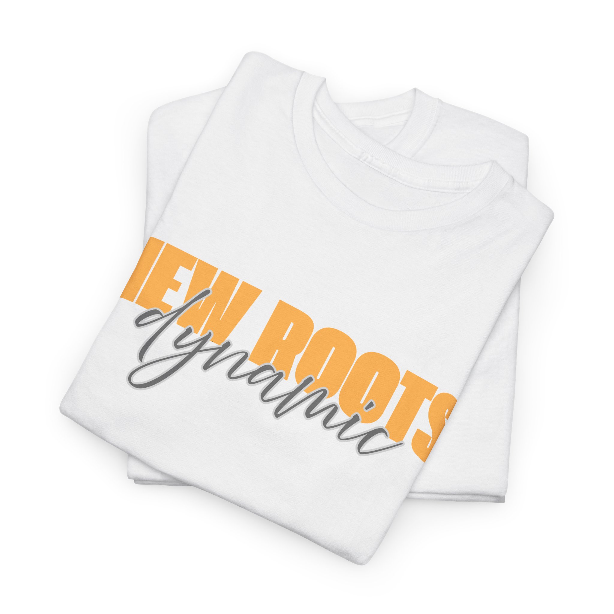 New Roots Dynamic Precious Metals Tee | Typographic Script Logo, Minimal Retro Text Shirt - Image 2