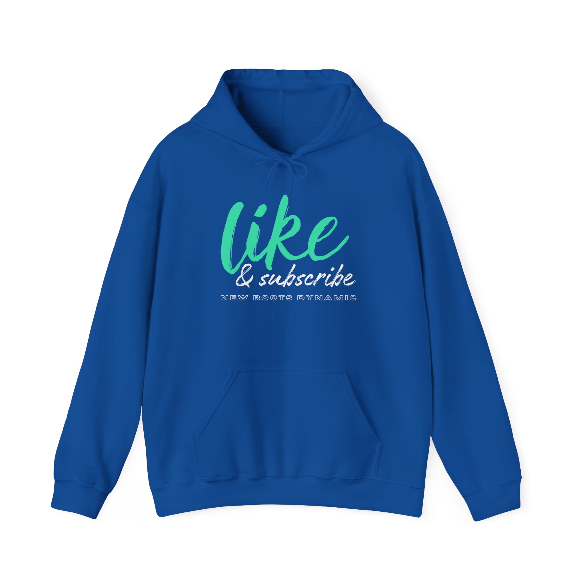 New Roots Dynamic Like & Subscribe Hoodie | Social Media YouTuber Sweatshirt - Image 8