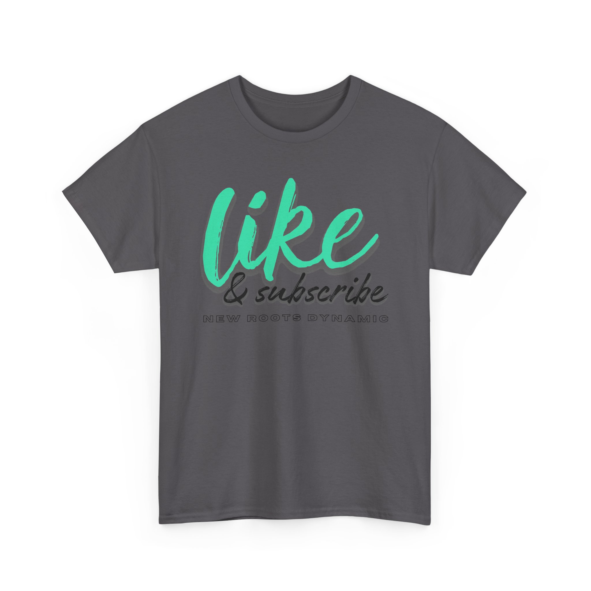 New Roots Dynamic Like & Subscribe Tee | YouTuber Social Media Shirt - Image 10