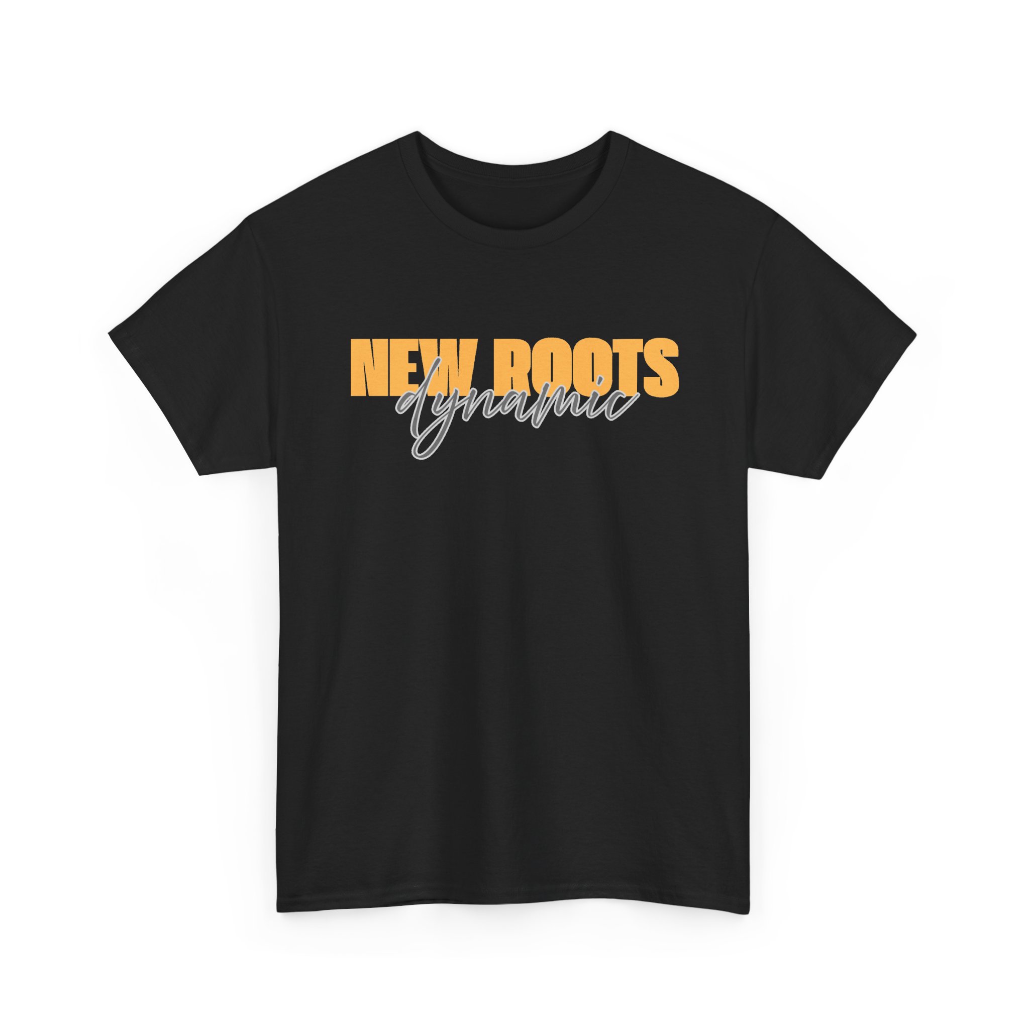 New Roots Dynamic Precious Metals Tee | Typographic Script Logo, Minimal Retro Text Shirt - Image 7