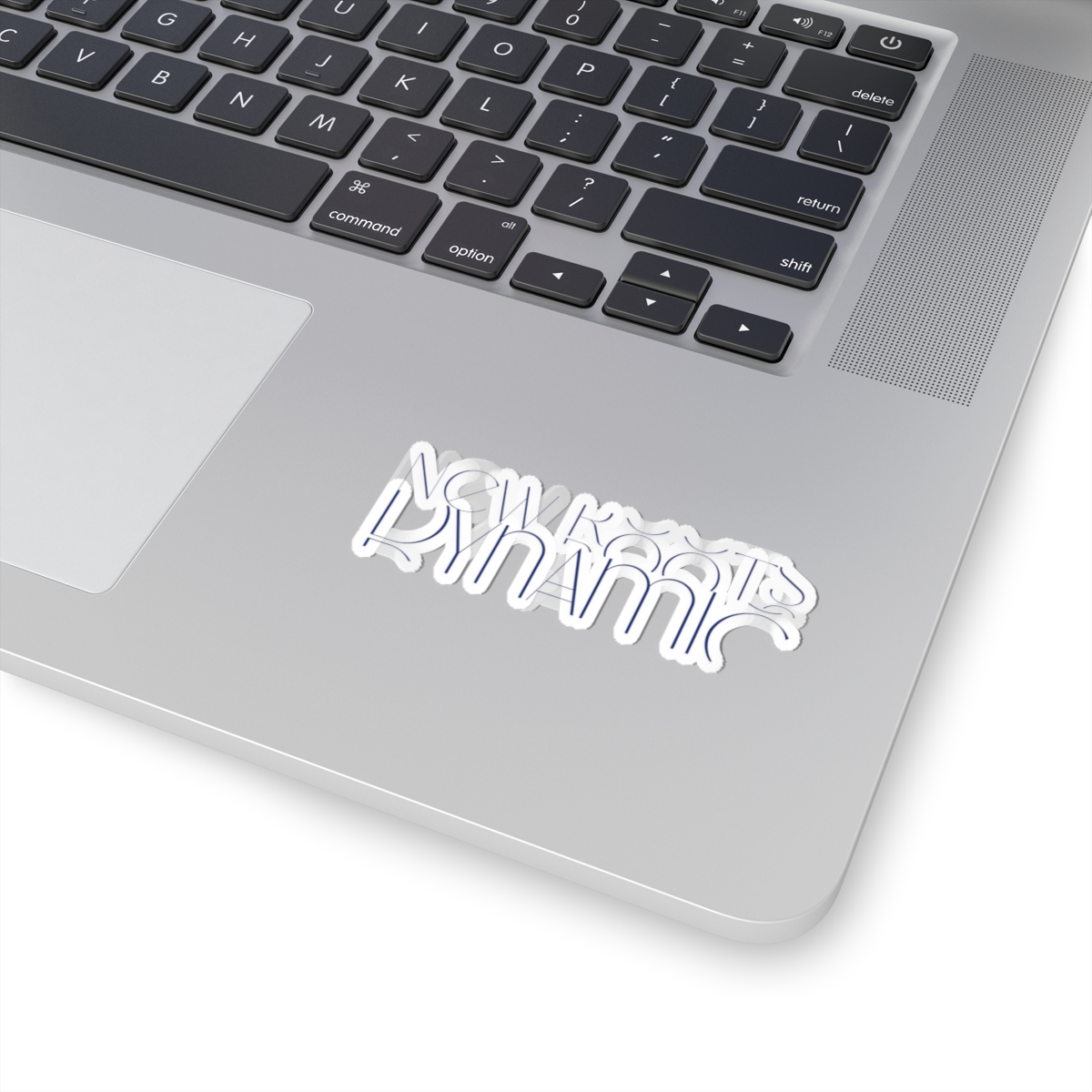New Roots Dynamic Stacked Design 3" Sticker | Modern typographic logo kiss-cut sticker - Image 2