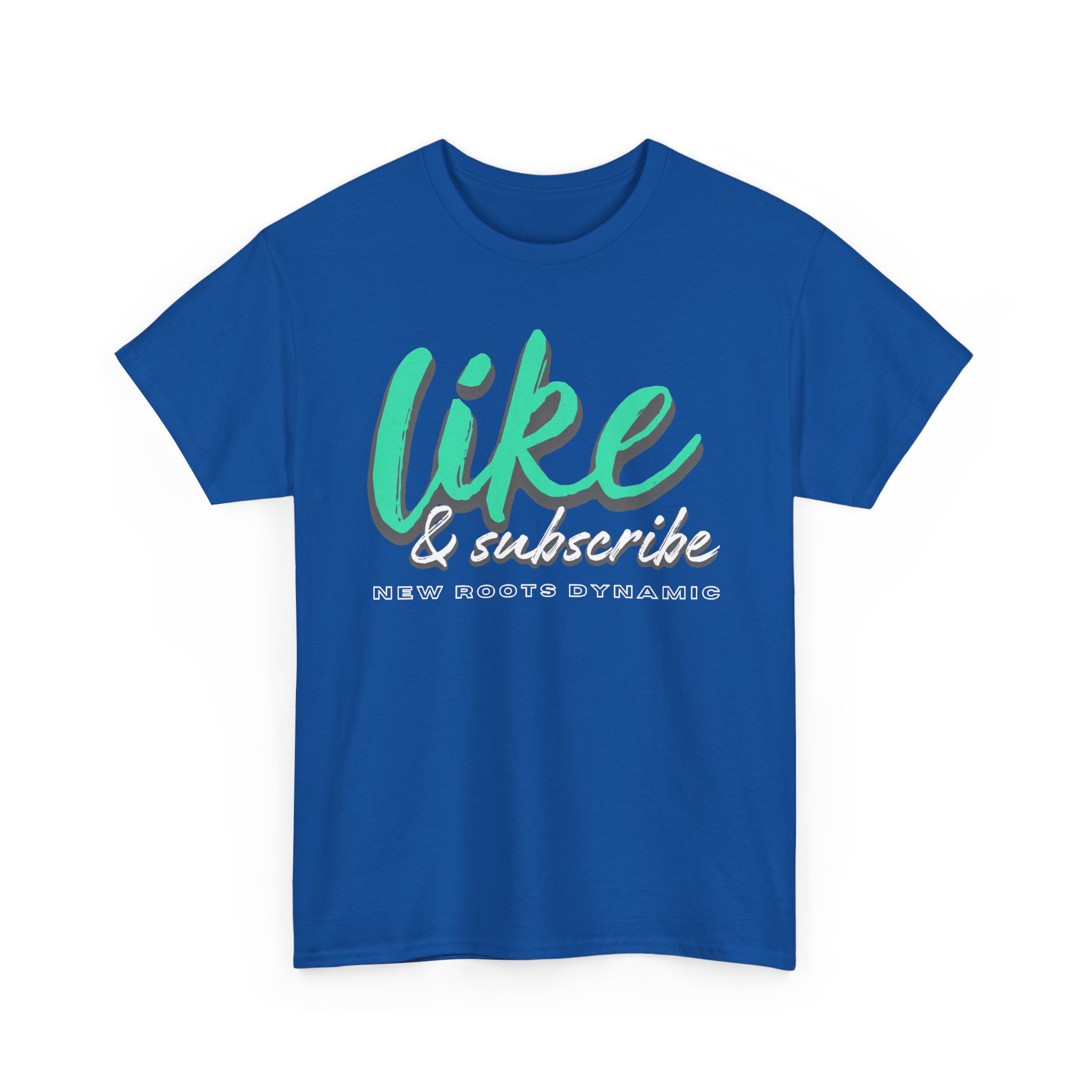 New Roots Dynamic Like & Subscribe Tee | Social Media Typography Shirt, YouTuber Merch - Image 10