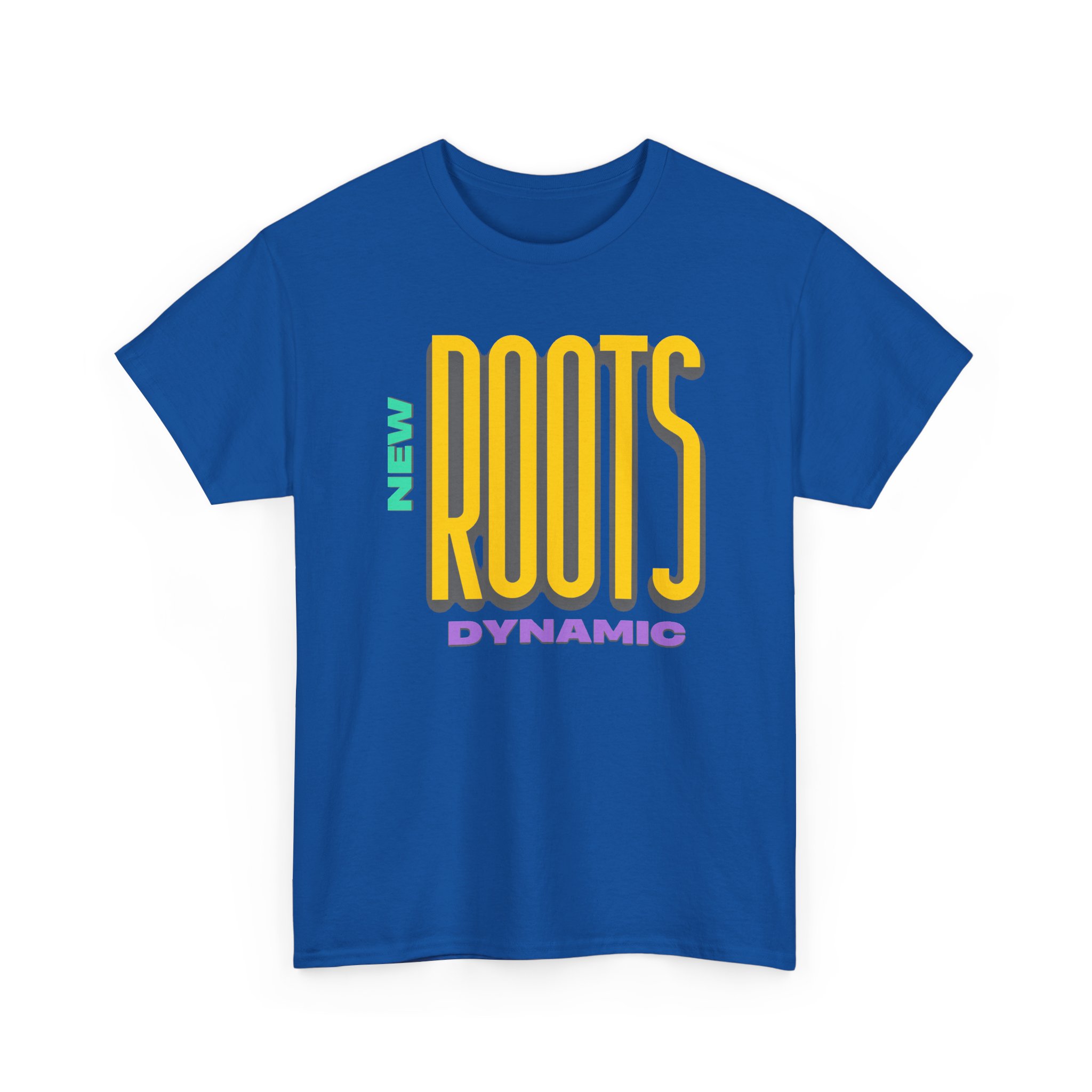 New Roots Dynamic T-Shirt | Retro Bold Typography, Colorblock Logo - Image 5