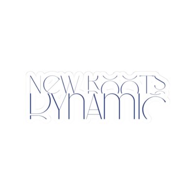 New Roots Dynamic Stacked Design 3" Sticker | Modern typographic logo kiss-cut sticker