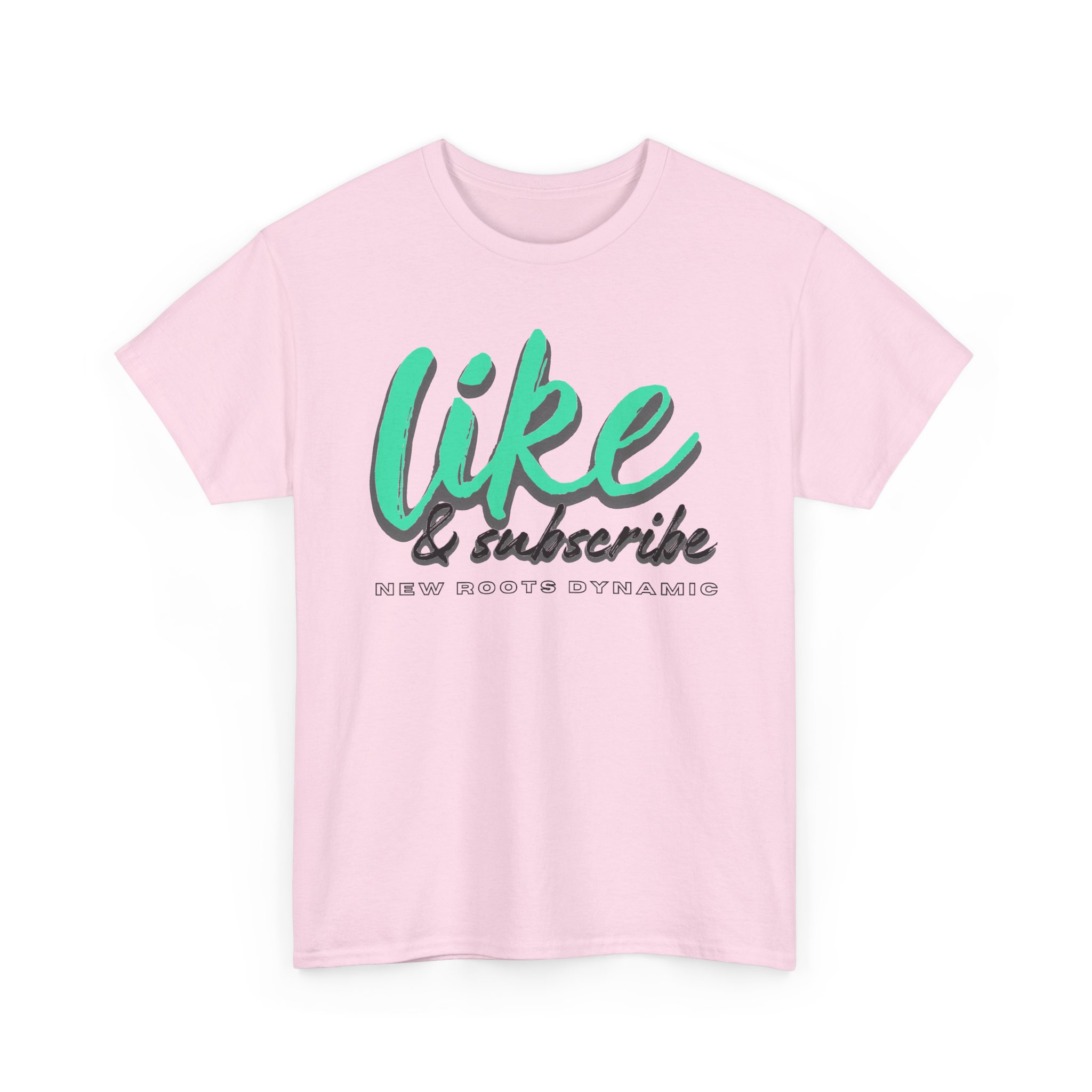 New Roots Dynamic Like & Subscribe Tee | YouTuber Social Media Shirt - Image 12