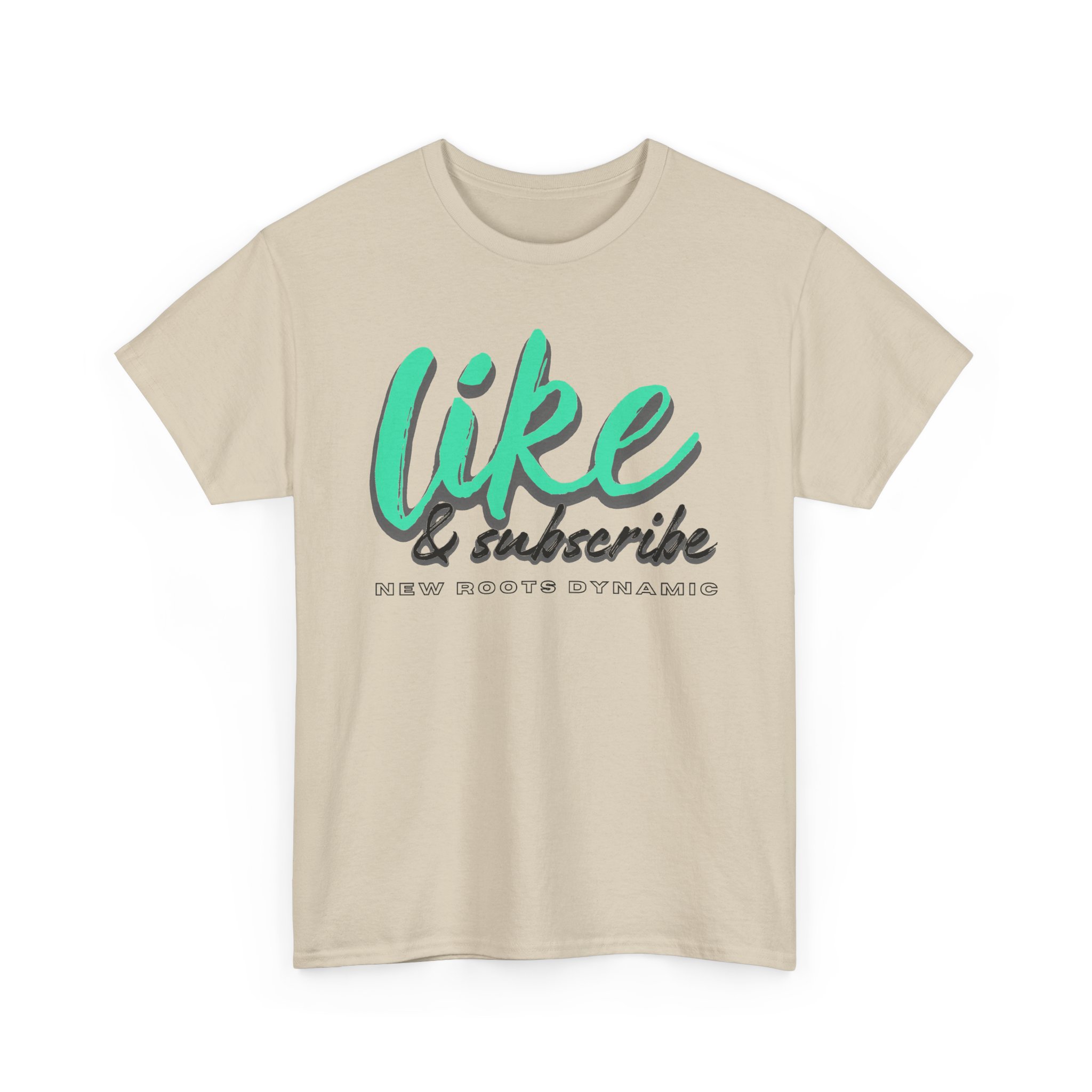 New Roots Dynamic Like & Subscribe Tee | YouTuber Social Media Shirt - Image 6