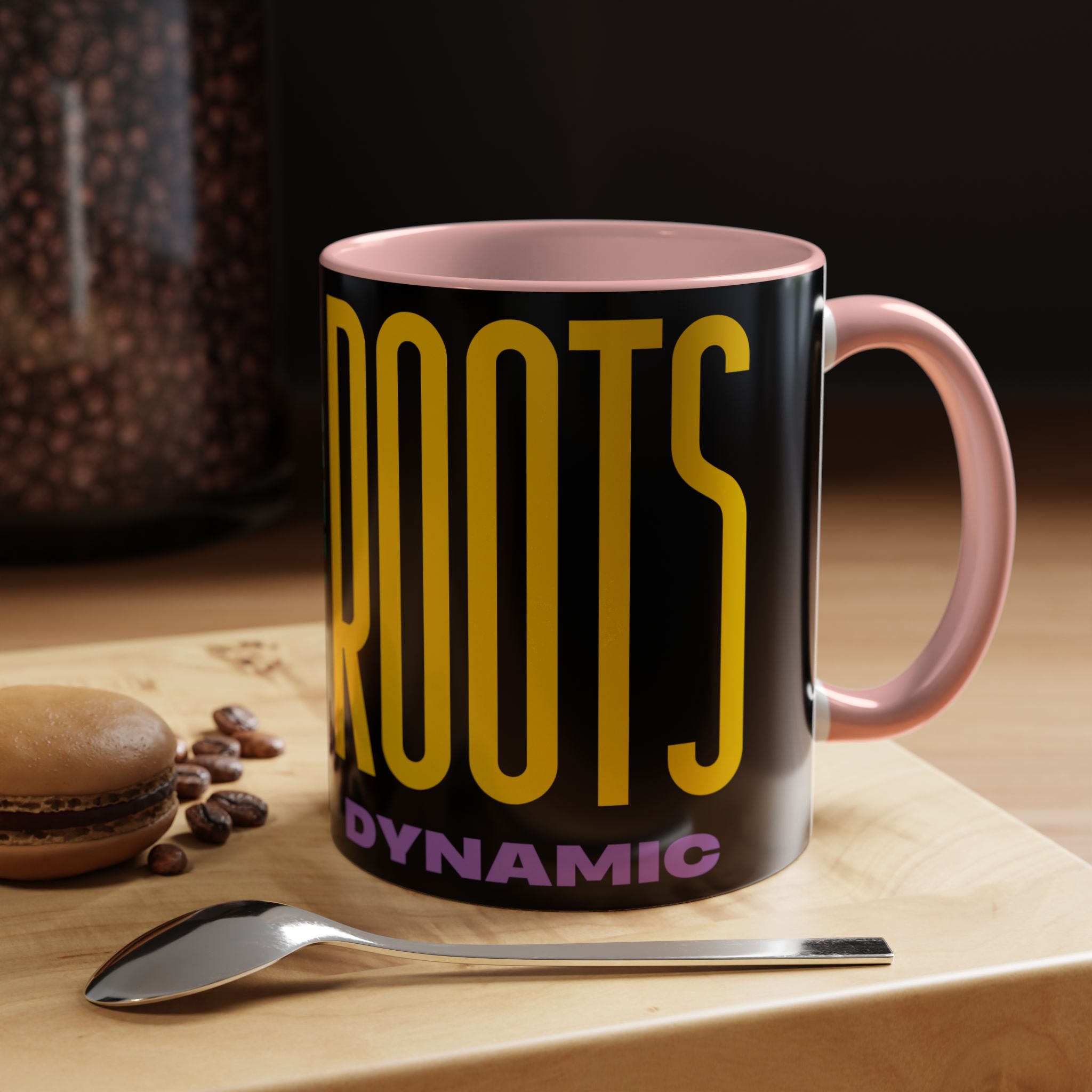 New Roots Dynamic Mug | Bold Retro Typography, Black Accent Coffee Mug - Image 17