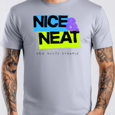 New Roots Dynamic Nice & Neat T-Shirt | Retro Block Text Graphic Tee