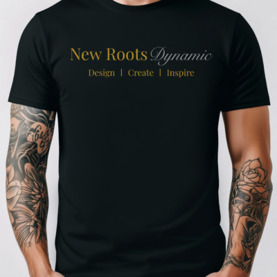 New Roots Dynamic Design Create Inspire Tee | minimalist typography text design