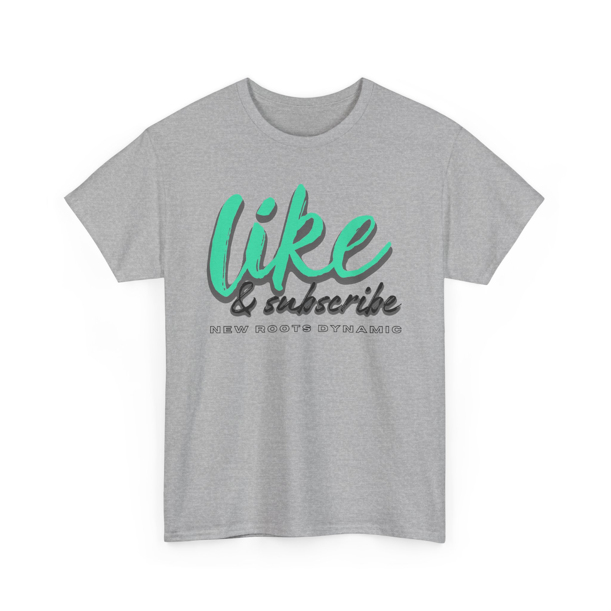New Roots Dynamic Like & Subscribe Tee | YouTuber Social Media Shirt - Image 7