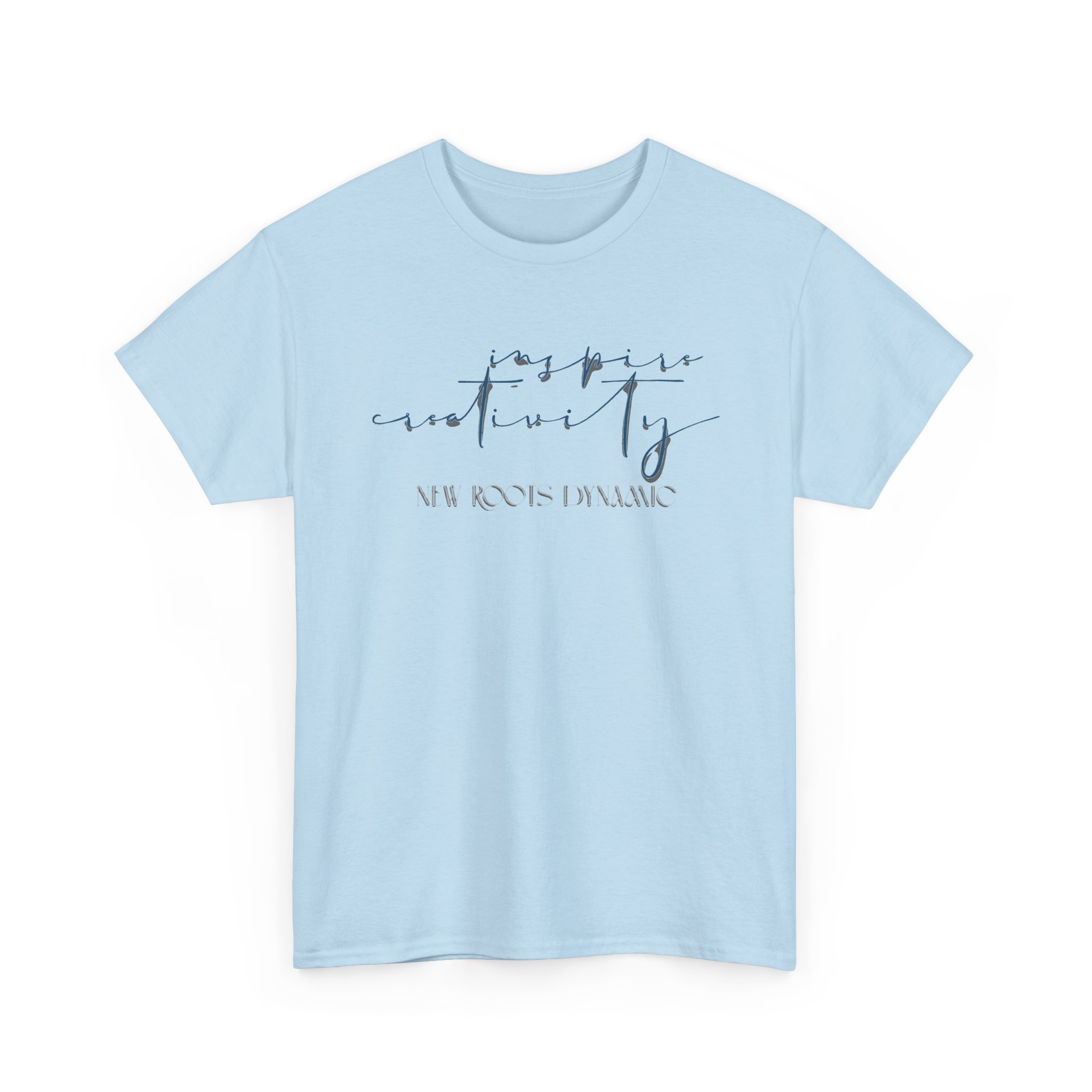 New Roots Dynamic Inspire Creativity T-Shirt | minimalist calligraphy top, creative serenity tee - Image 9