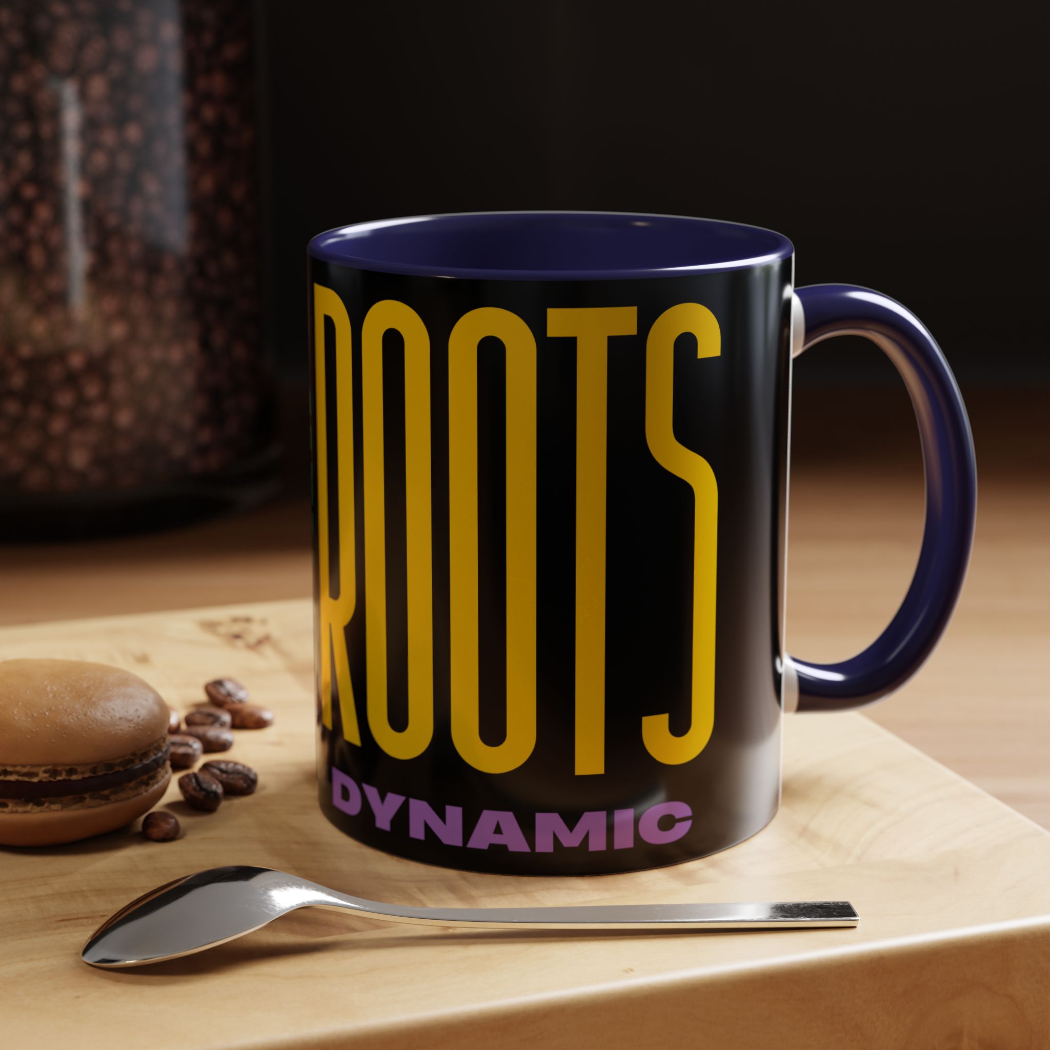 New Roots Dynamic Mug | Bold Retro Typography, Black Accent Coffee Mug - Image 11