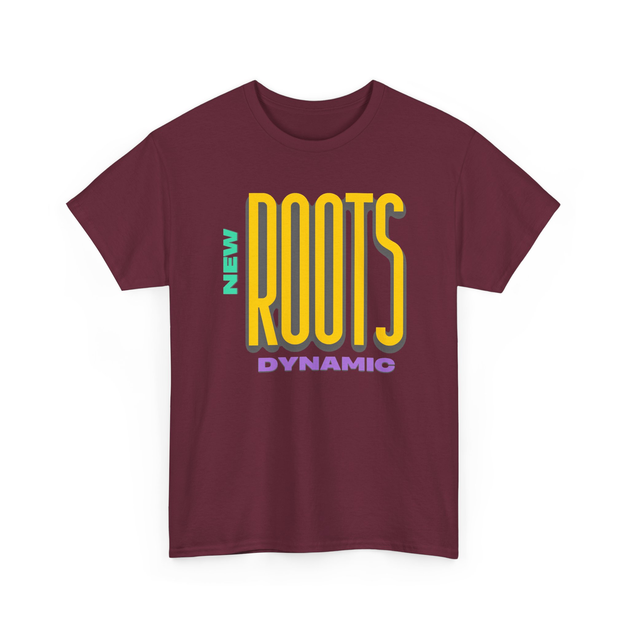 New Roots Dynamic T-Shirt | Retro Bold Typography, Colorblock Logo - Image 7