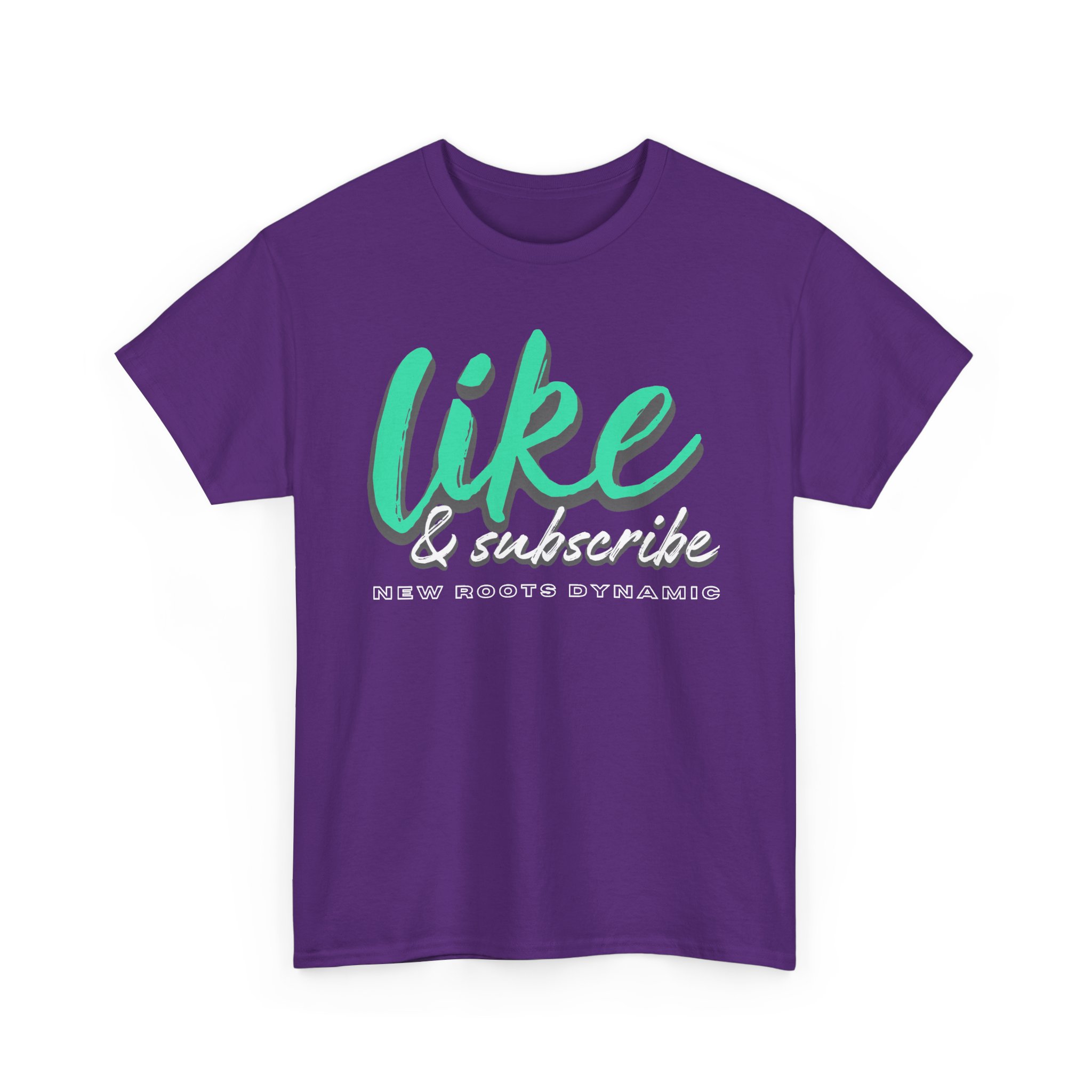 New Roots Dynamic Like & Subscribe Tee | Social Media Typography Shirt, YouTuber Merch - Image 11