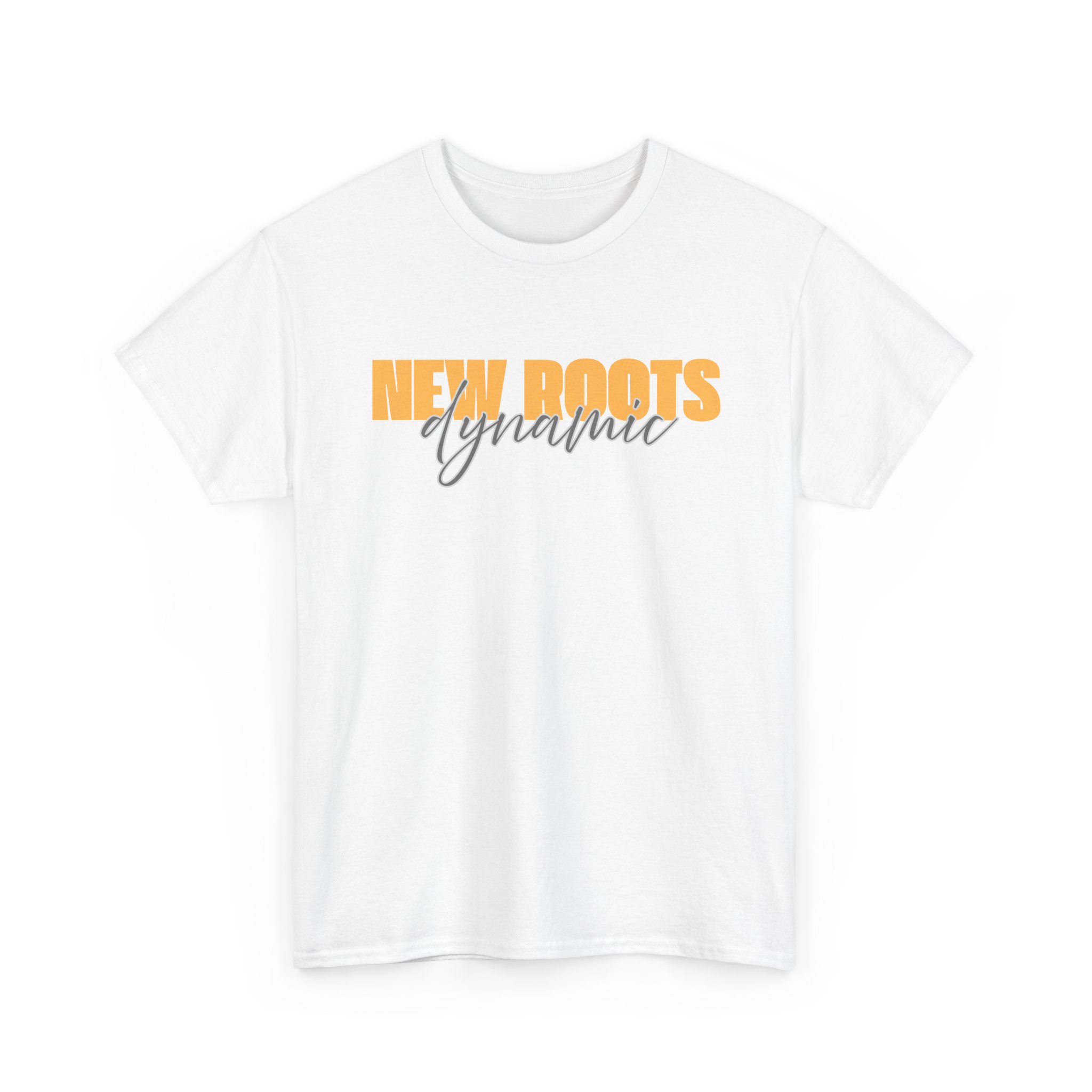 New Roots Dynamic Precious Metals Tee | Typographic Script Logo, Minimal Retro Text Shirt - Image 5