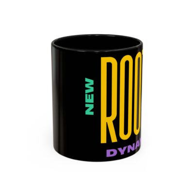 New Roots Dynamic Mug | Bold Retro Typography, Black Accent Coffee Mug