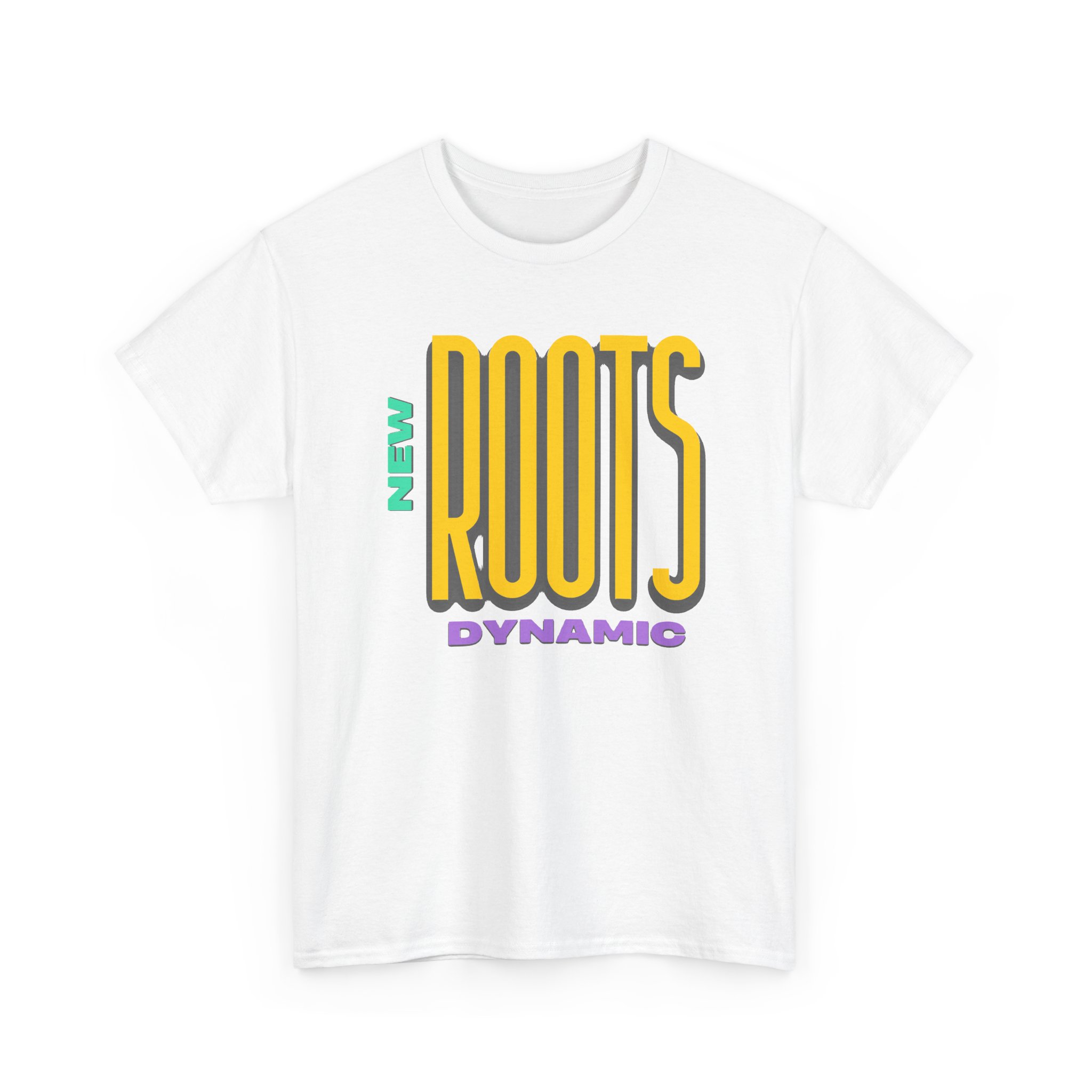 New Roots Dynamic T-Shirt | Retro Bold Typography, Colorblock Logo - Image 8