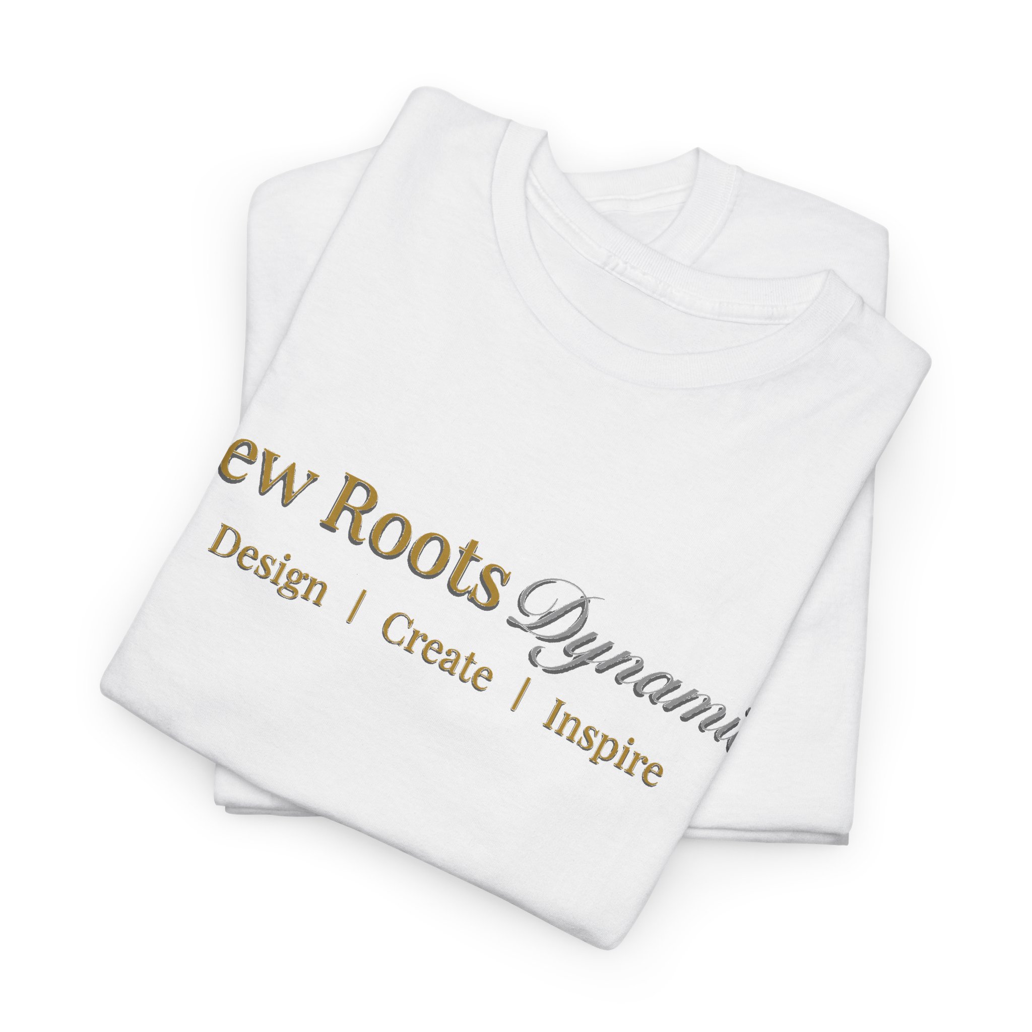New Roots Dynamic Design Create Inspire Tee | minimalist typography text design - Image 2