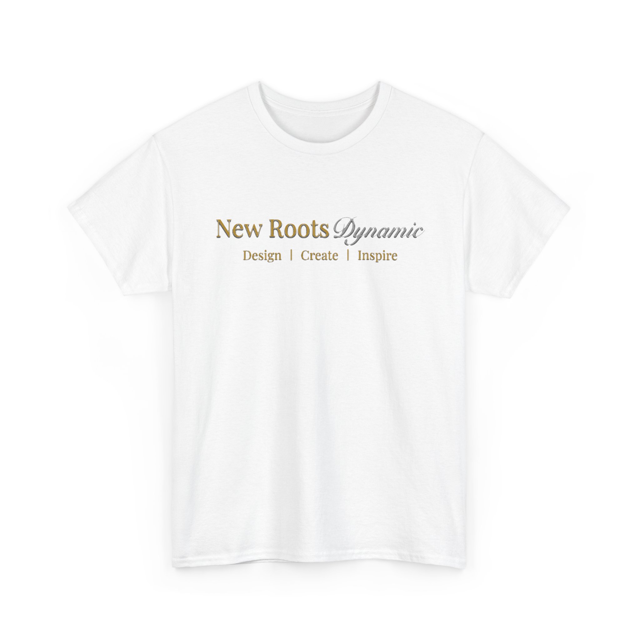 New Roots Dynamic Design Create Inspire Tee | minimalist typography text design - Image 5