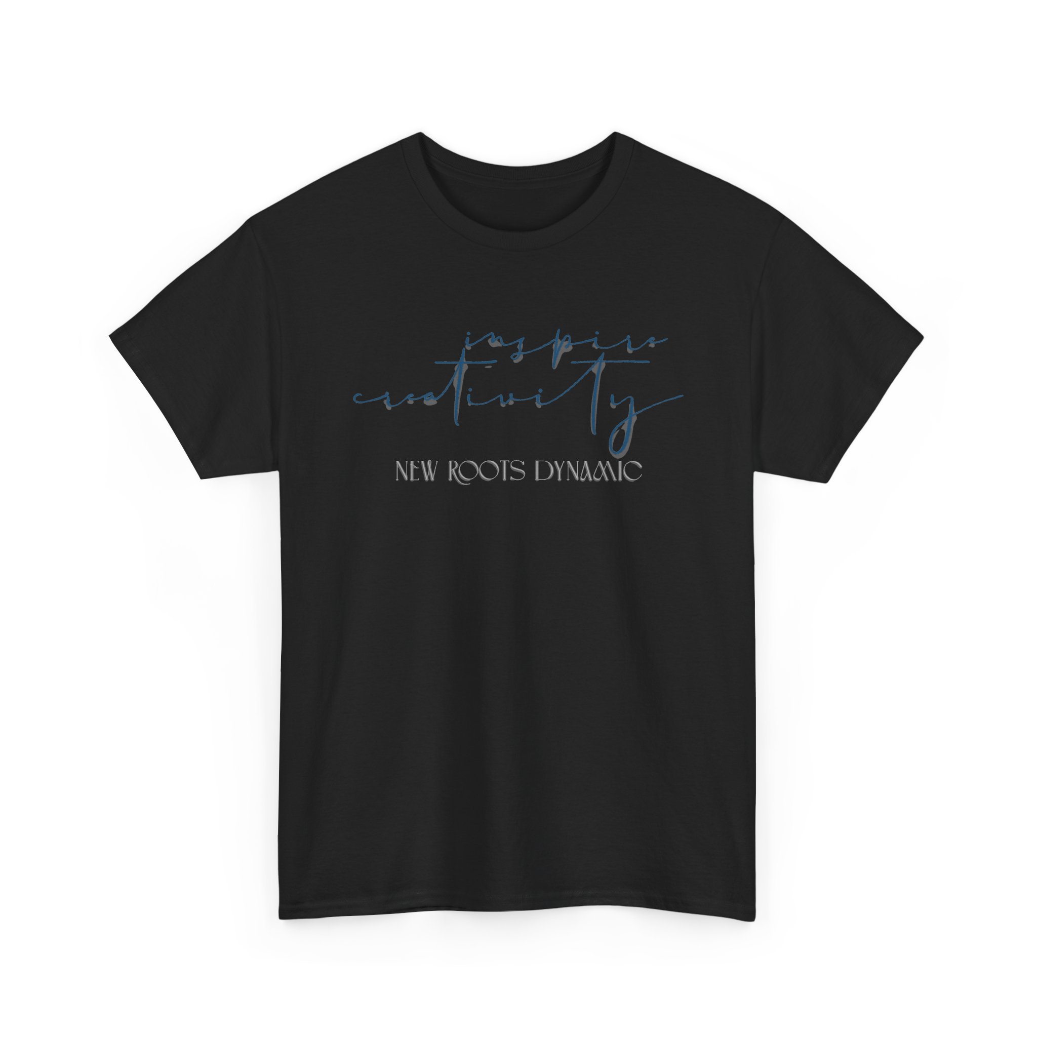 New Roots Dynamic Inspire Creativity T-Shirt | minimalist calligraphy top, creative serenity tee - Image 6