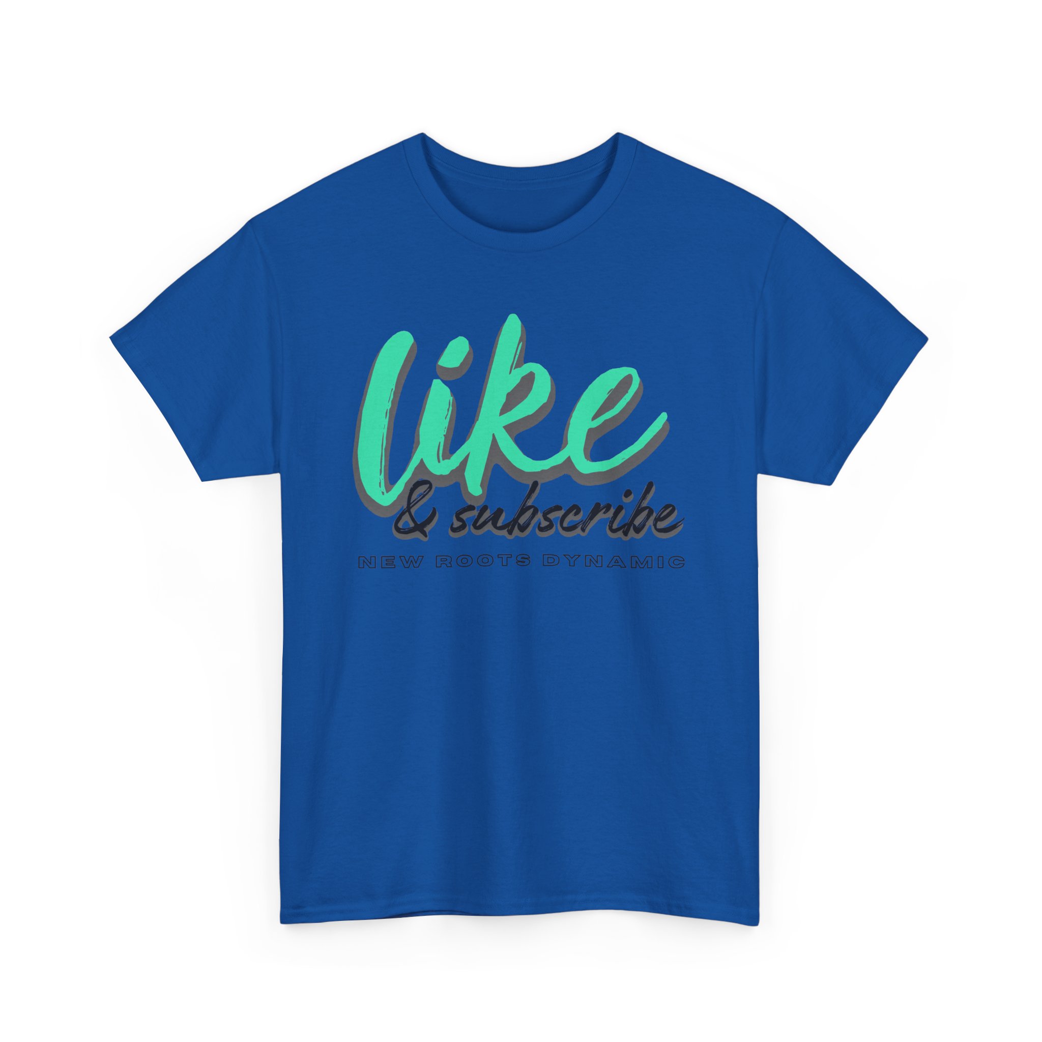 New Roots Dynamic Like & Subscribe Tee | YouTuber Social Media Shirt - Image 11