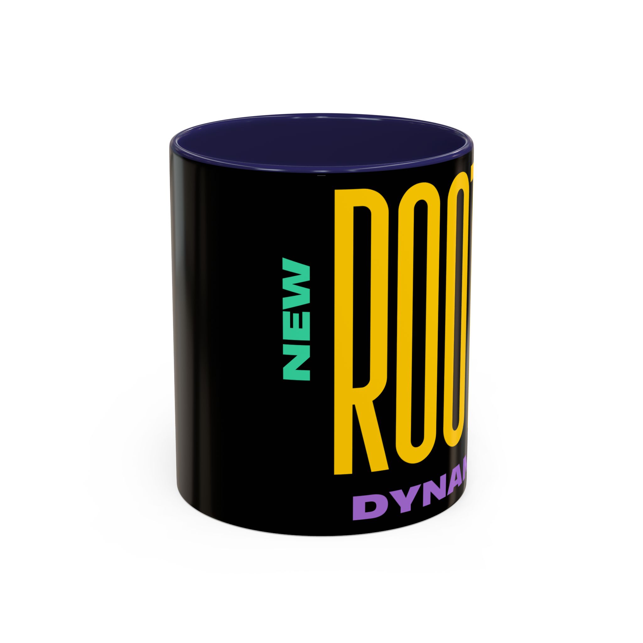 New Roots Dynamic Mug | Bold Retro Typography, Black Accent Coffee Mug - Image 7