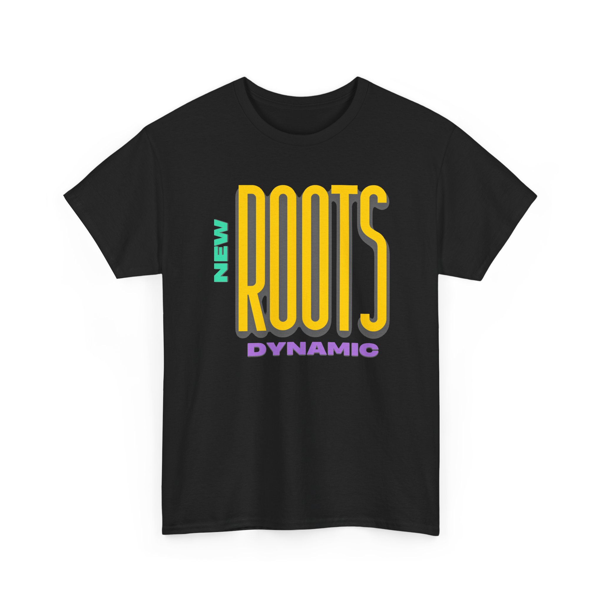 New Roots Dynamic T-Shirt | Retro Bold Typography, Colorblock Logo - Image 3